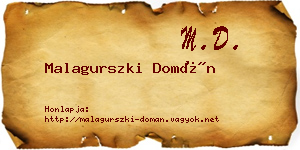 Malagurszki Domán névjegykártya